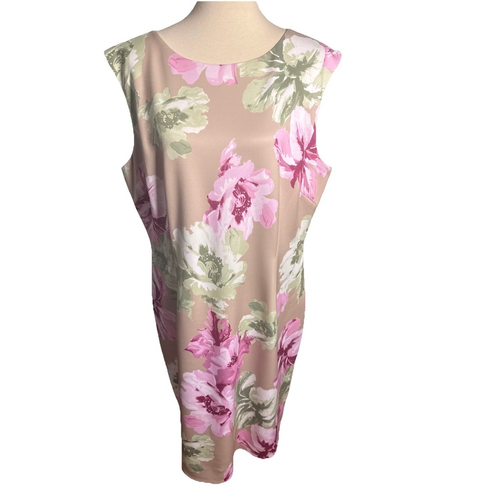 Tahari ASL‎ Women's Floral-Print Scuba Sheath Dress Sz 18
